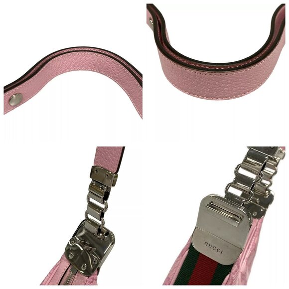 Auth GUCCI Attache Small Shoulder Bag Pink Green Red Coated Canvas 1583-111524 - Picture 7 of 14